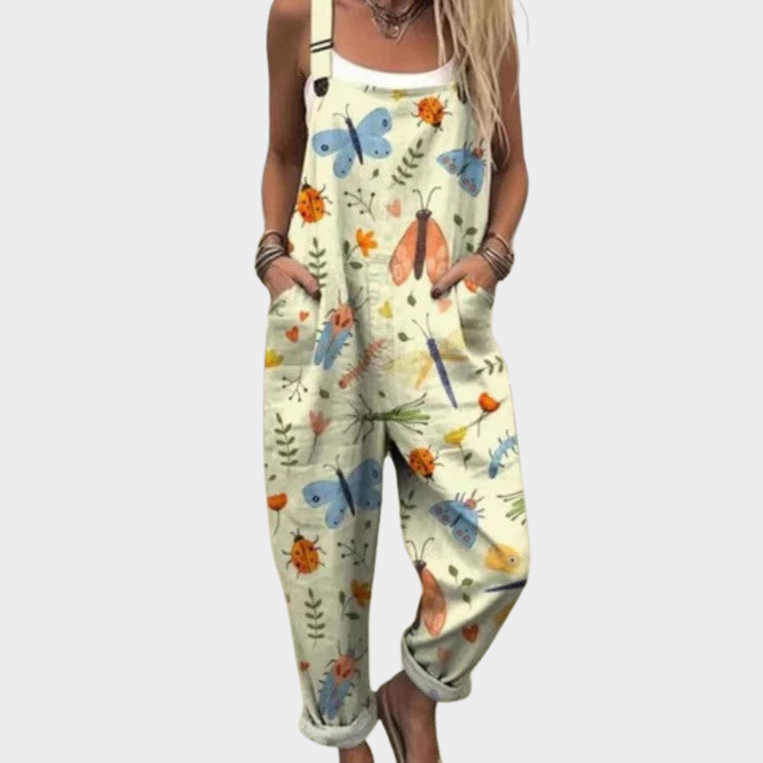 Elara | Relaxed Nature Print Overalls for Everyday Comfort