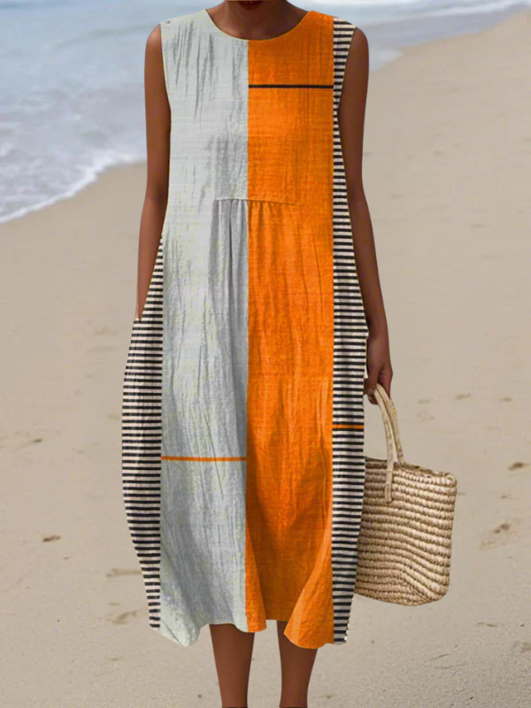 May | Colorblock Midi Dress