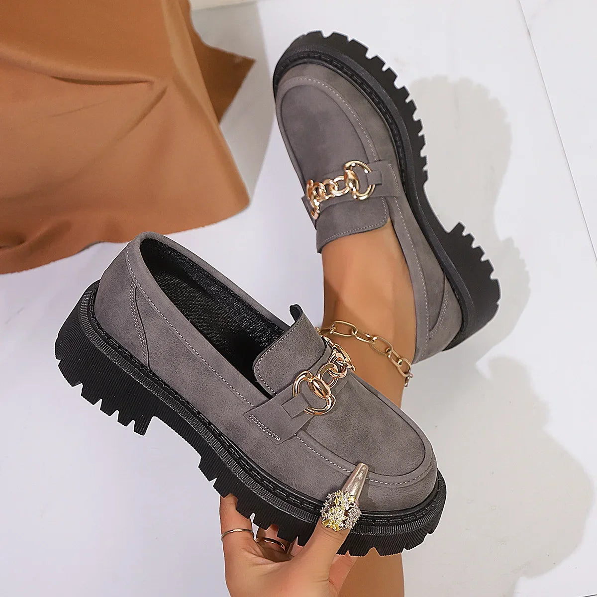Bristol Leather Lug Sole Loafer