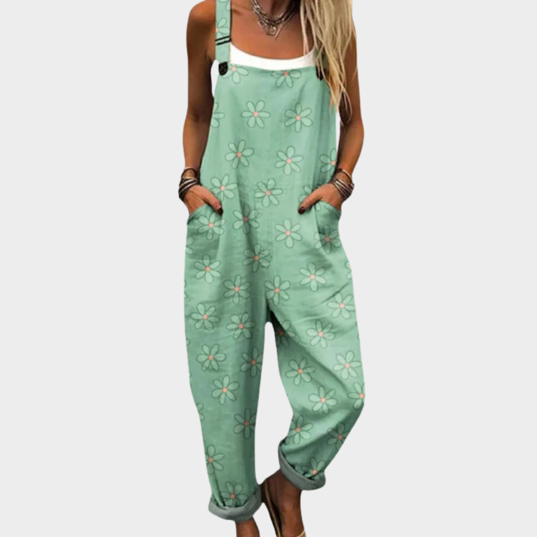 Sienna | Daisy Print Overalls for Relaxed Everyday Comfort