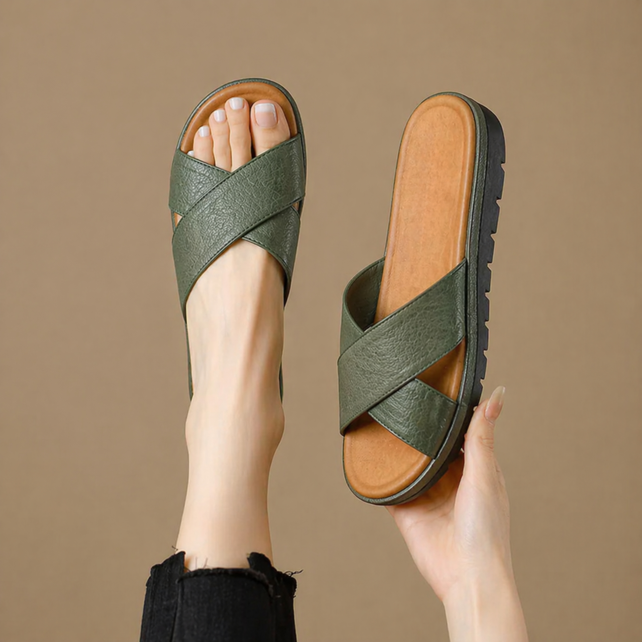 Olivia | Supportive Cross-Strap Sandals for Easy Walking