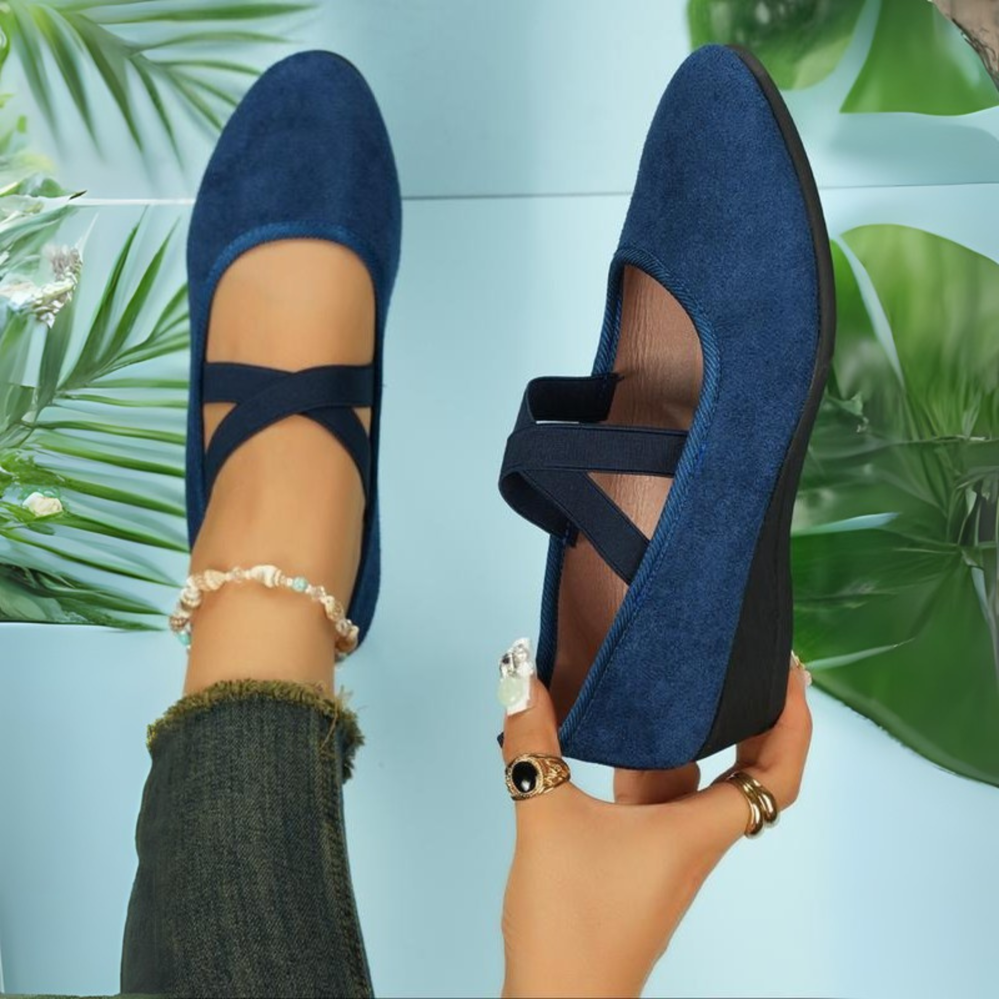 Calerinne | Closed Wedge Comfort Ballerina Shoes