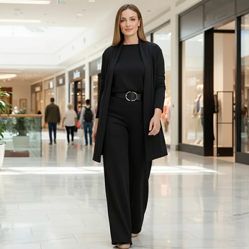 ⏳Limited Time Special Offer⏰Elegant 3-Piece Set Including Long Cardigan, Top, and Pants💞