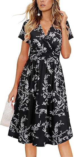 Liana | Flowy Floral Midi Dress with Pockets