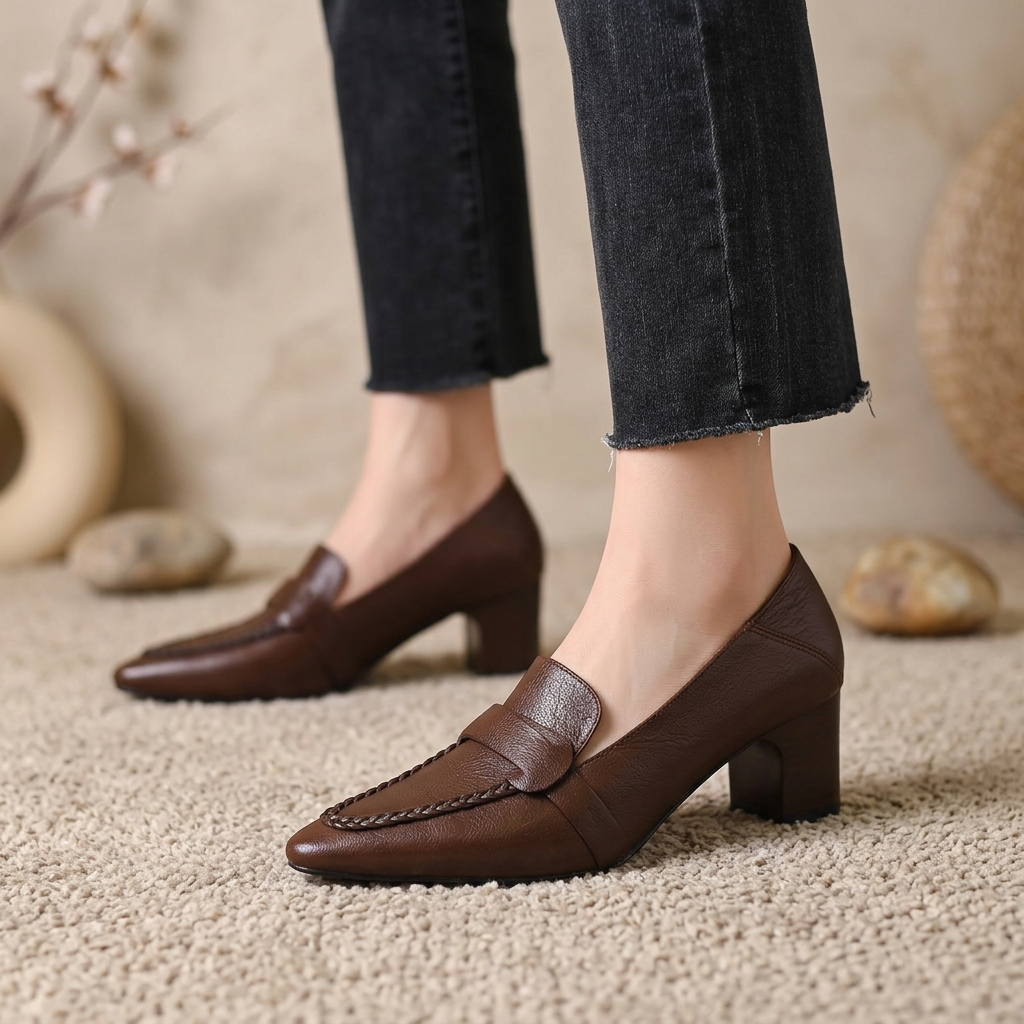 Viola Genuine Leather Heels
