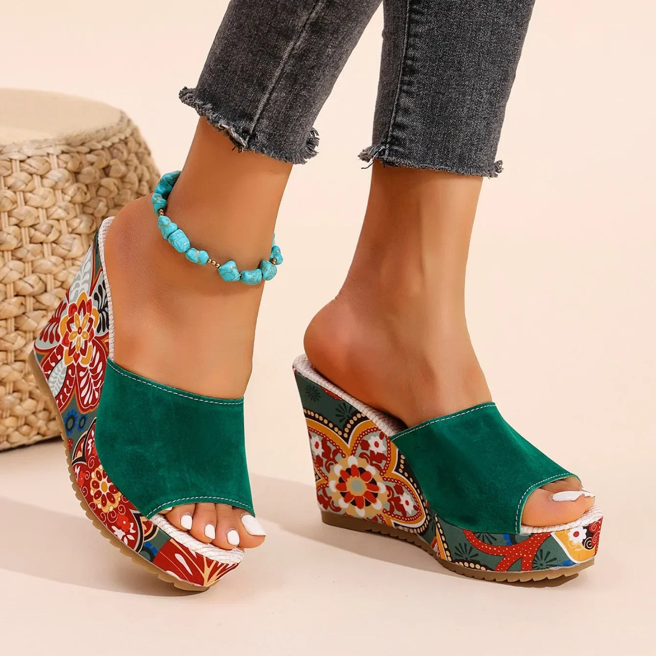 Olivia | Comfortable Floral Wedge Sandals for Women