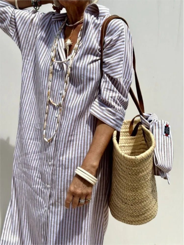 Alberta – Striped Shirt Dress
