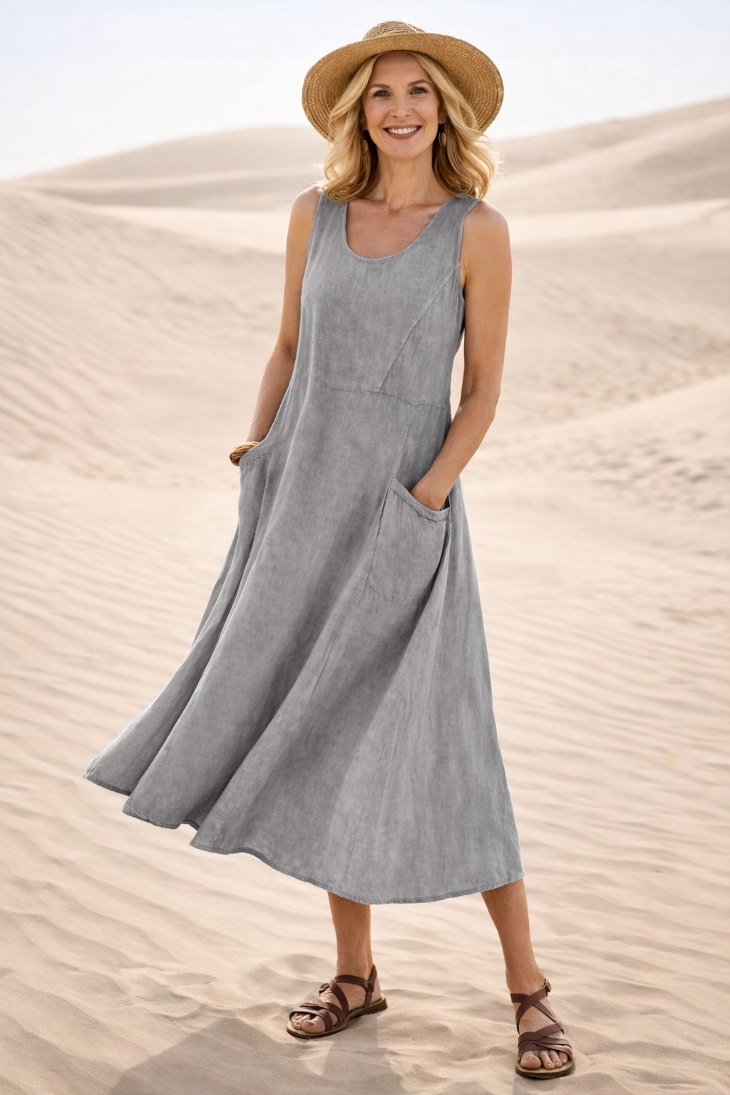 Luna | Comfortable A-Line Midi Dress for Everyday Wear