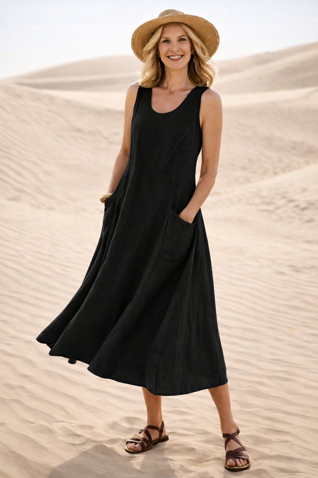 Luna | Comfortable A-Line Midi Dress for Everyday Wear