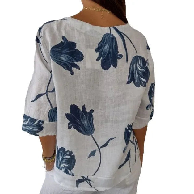 Emma- Bloom Button Front Blouse