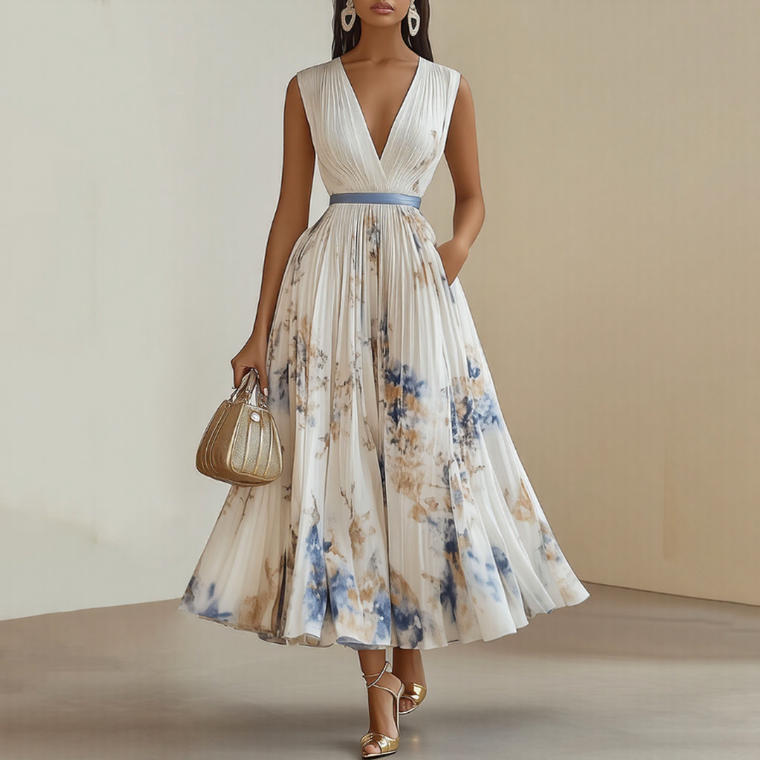ELARA | Soft V-Neck Midi Dress