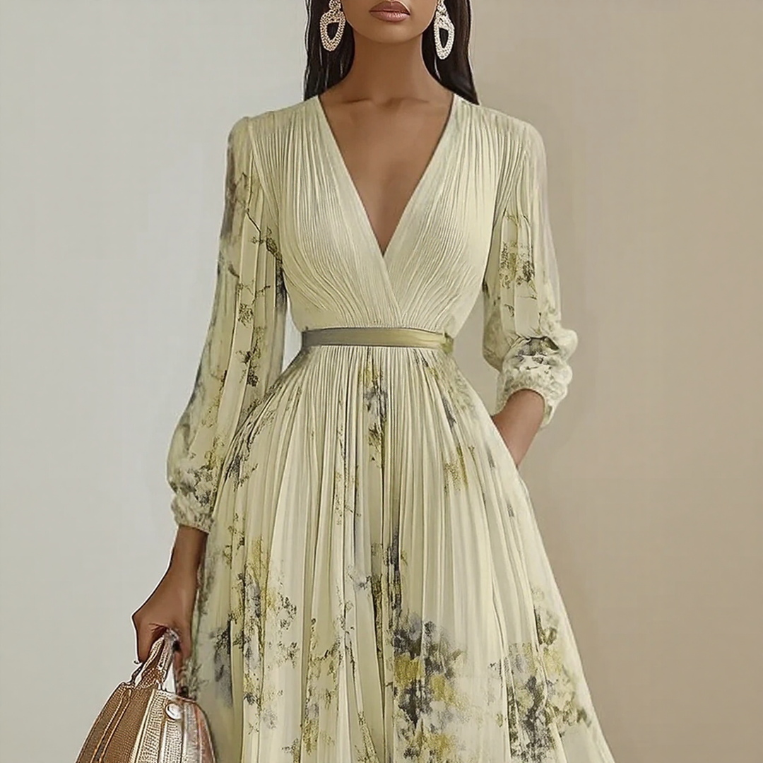ELARA | Soft V-Neck Midi Dress