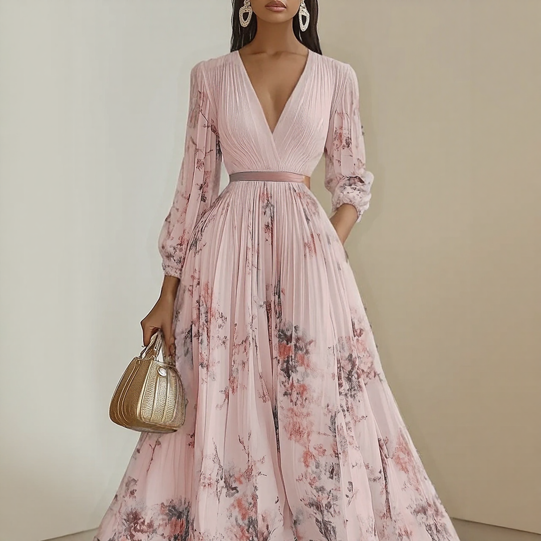 ELARA | Soft V-Neck Midi Dress