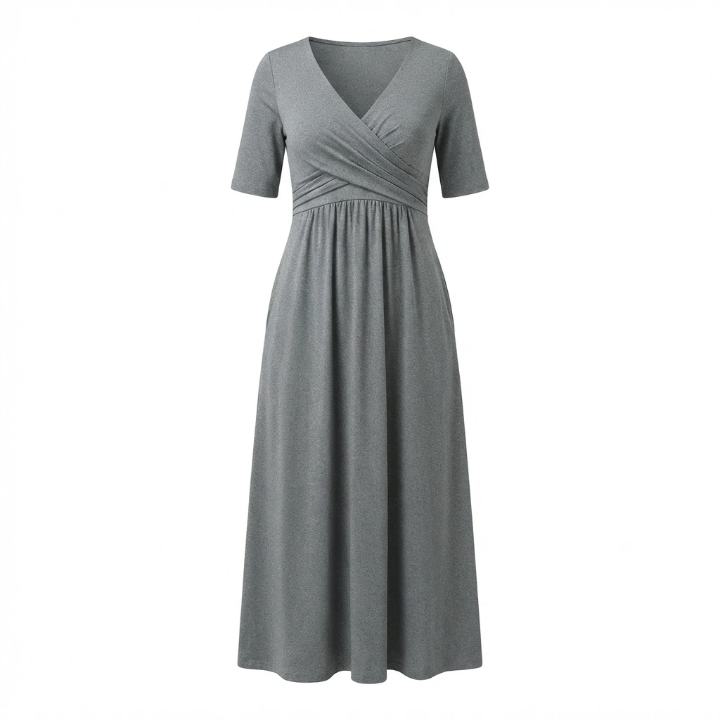 Elara | Wrap Bodice Midi Dress