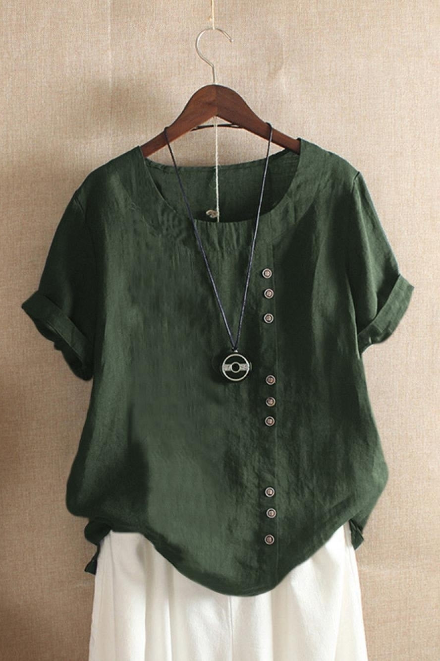 Lana | Women’s Short Sleeve Button Blouse