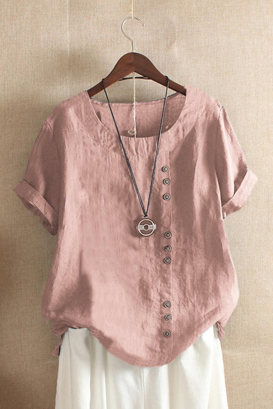 Lana | Women’s Short Sleeve Button Blouse