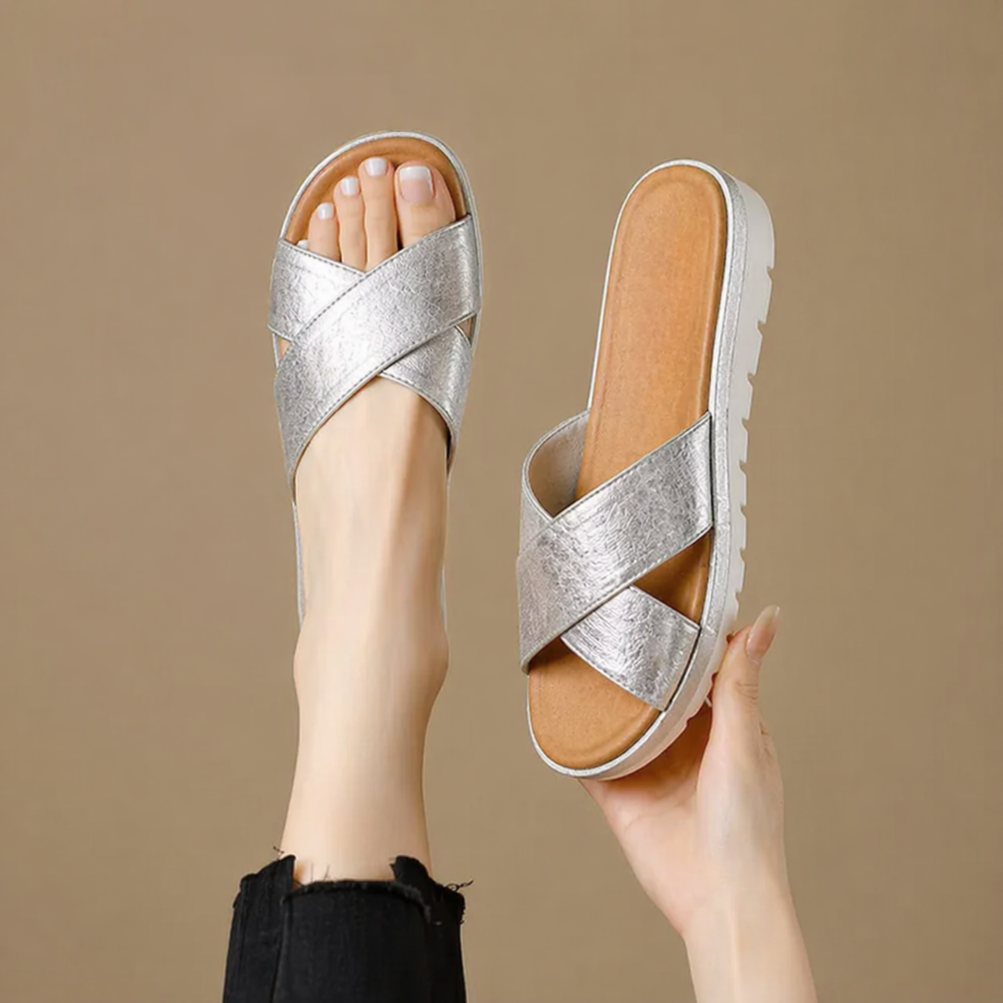 Olivia | Supportive Cross-Strap Sandals for Easy Walking