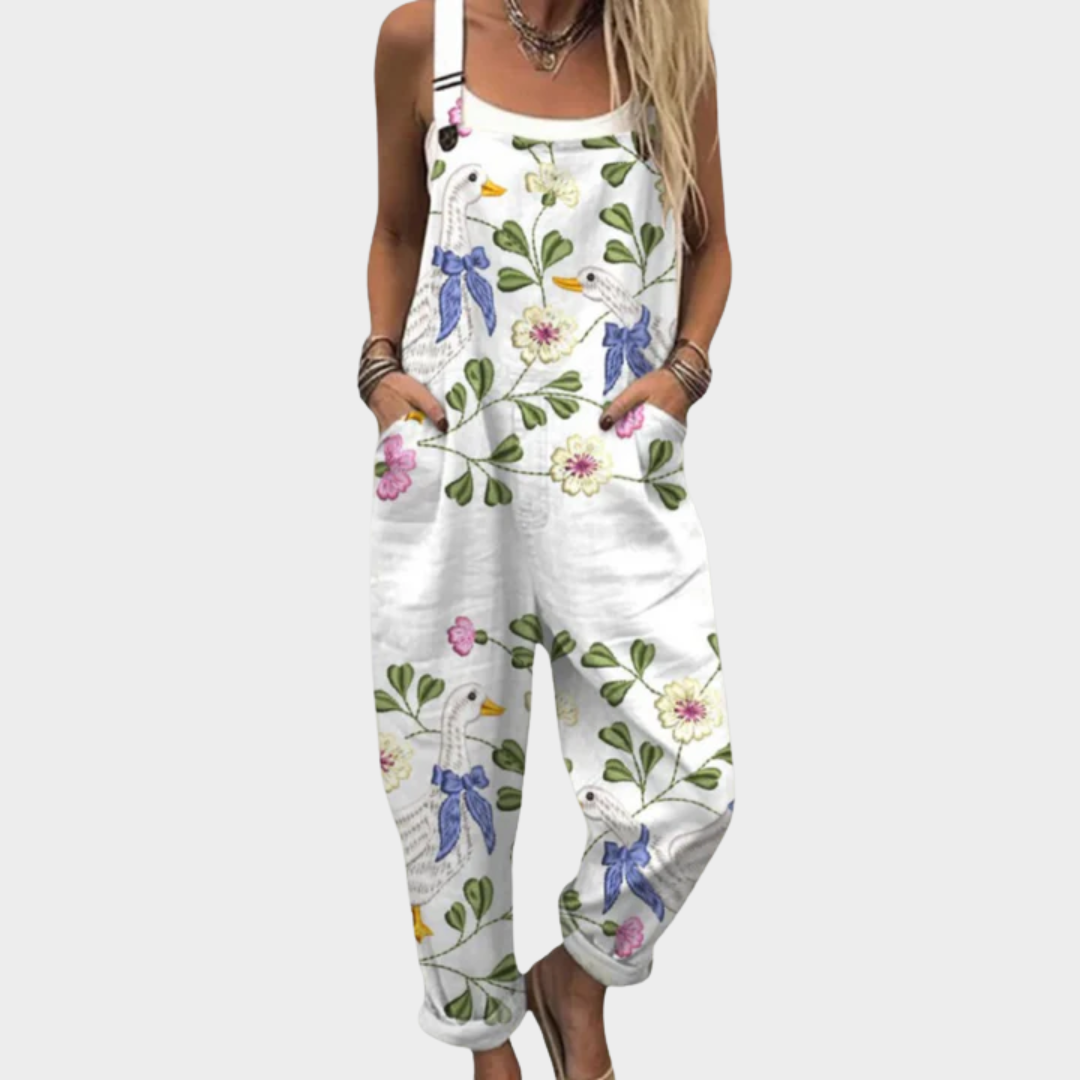 Piper | Swan Garden Relaxed Fit Overalls