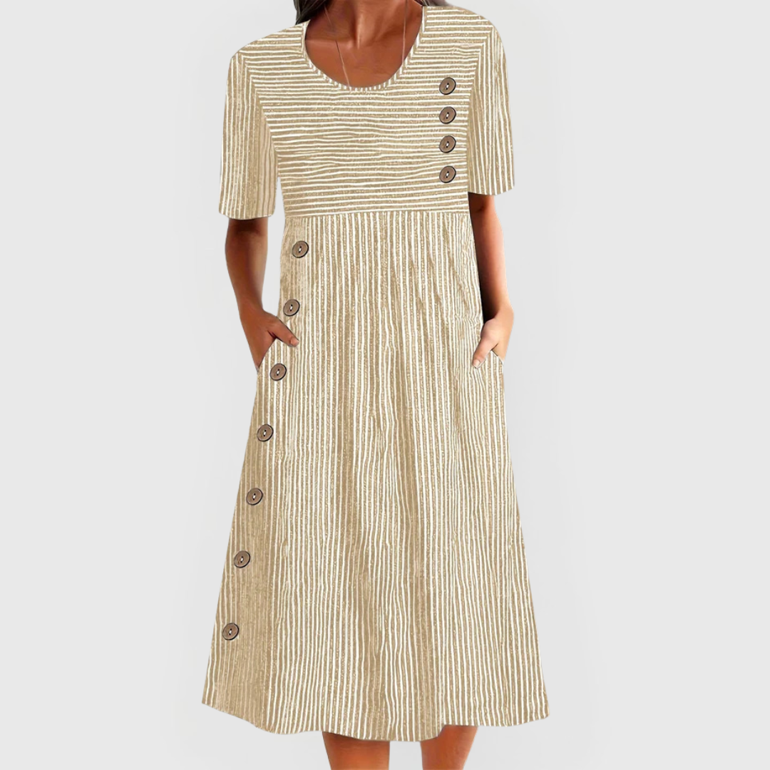 Wanda | Striped Midi Dress for Comfortable Everyday Wear