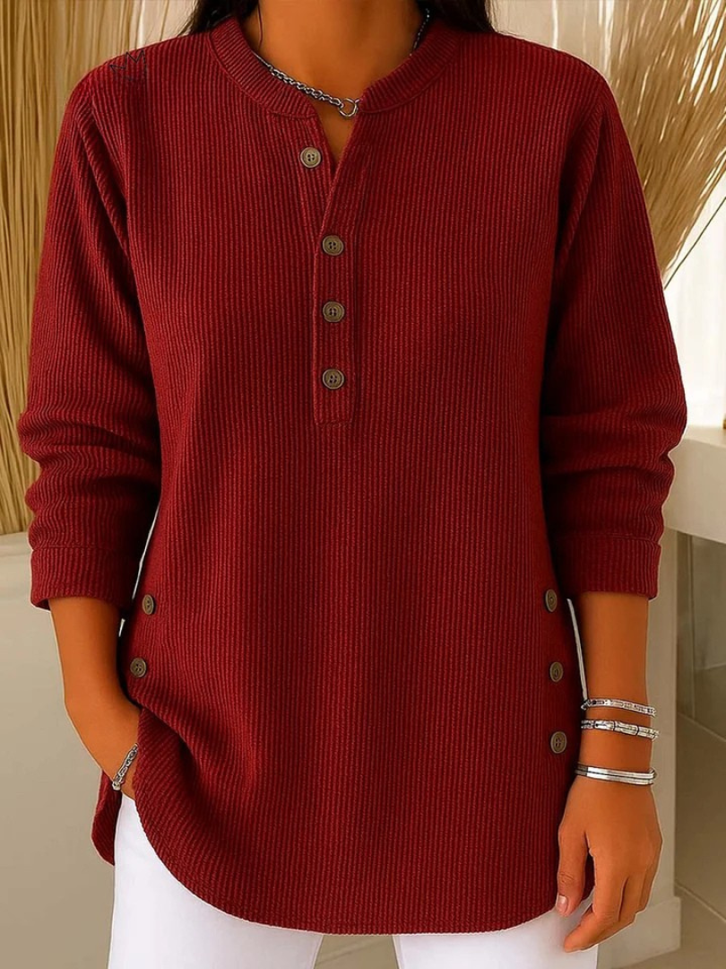Clara | Cozy Everyday Knit Henley Top