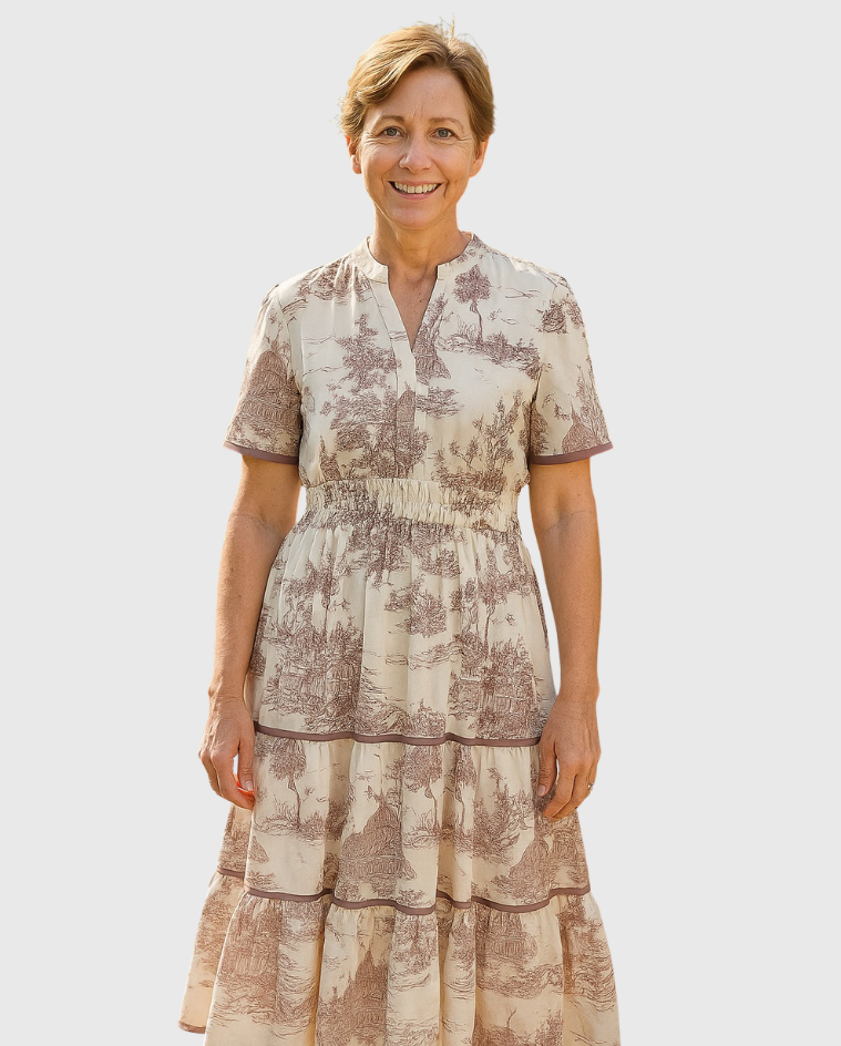 Eliza | Classic Toile Maxi Dress for Elegant Everyday Comfort