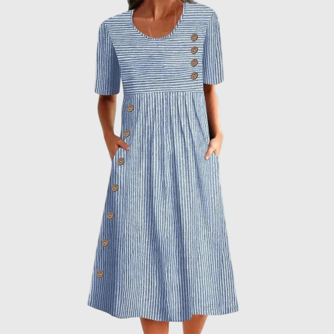Wanda | Striped Midi Dress for Comfortable Everyday Wear