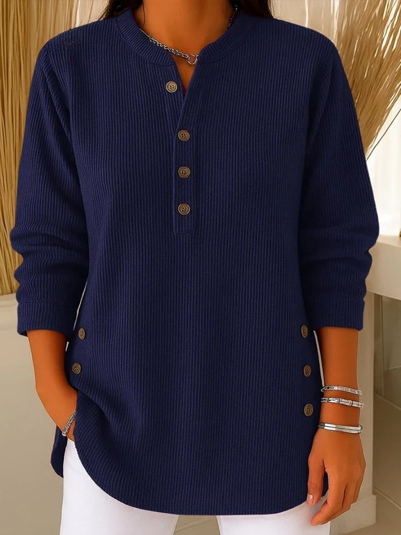 Clara | Cozy Everyday Knit Henley Top