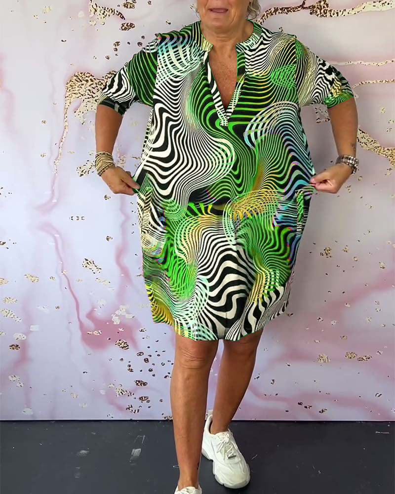 Ria | Colorful V-neck Dress