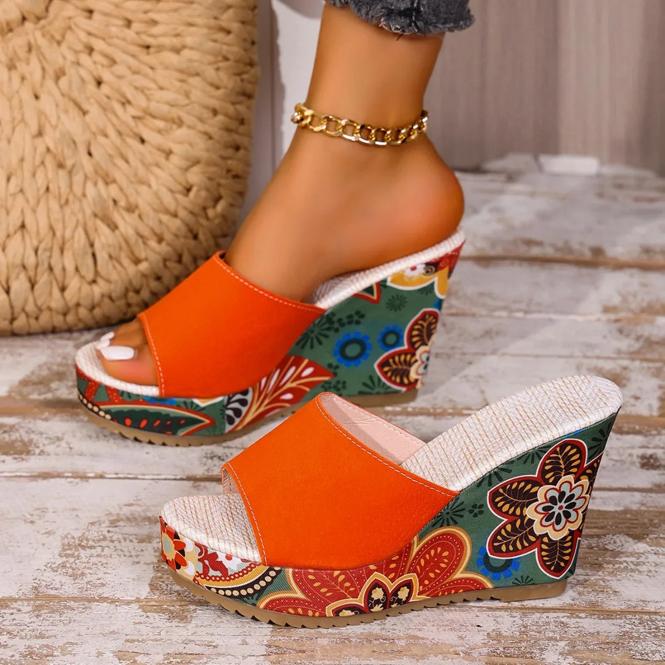 Olivia | Comfortable Floral Wedge Sandals for Women