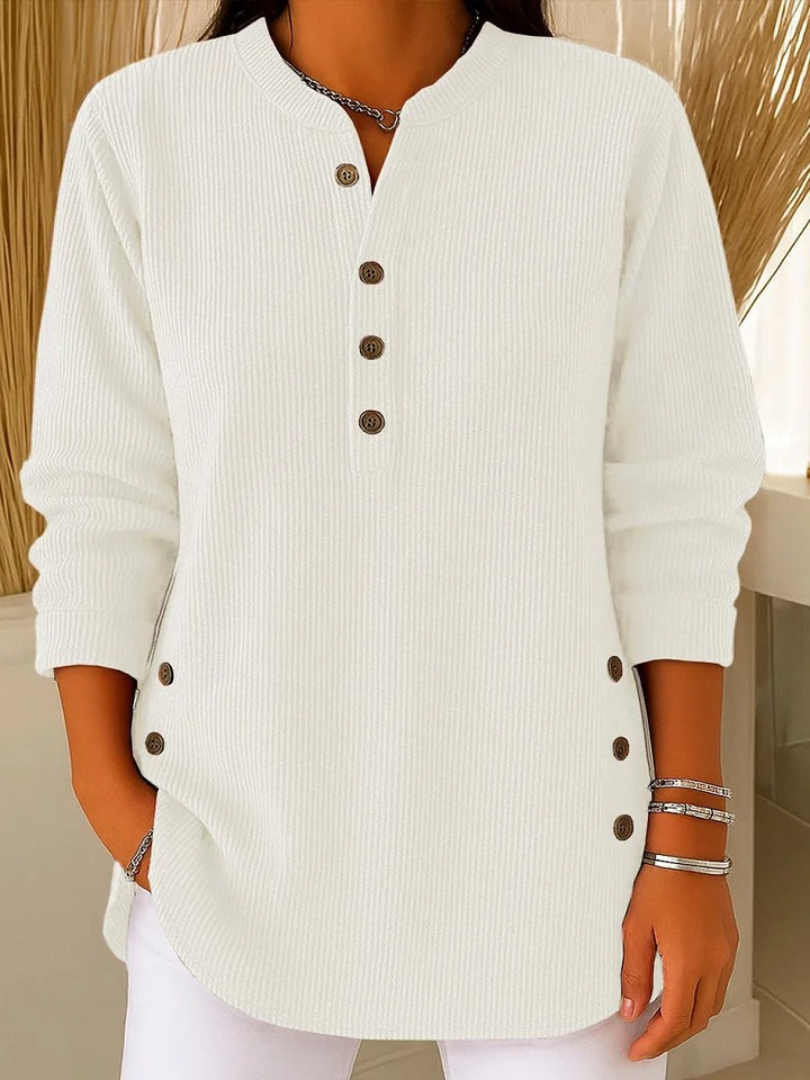 Clara | Cozy Everyday Knit Henley Top