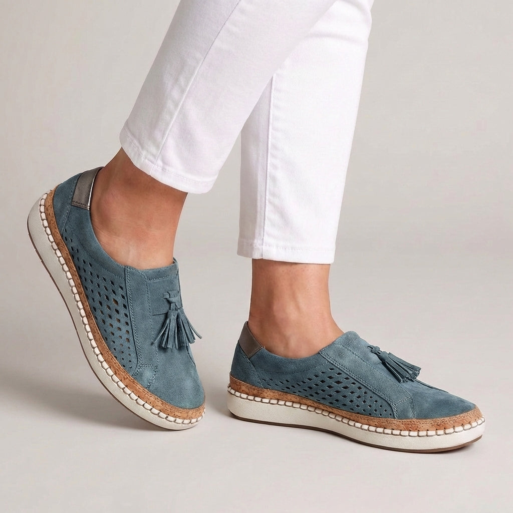 Elena | Orthopedic Suede Tassel Slip-On Loafers