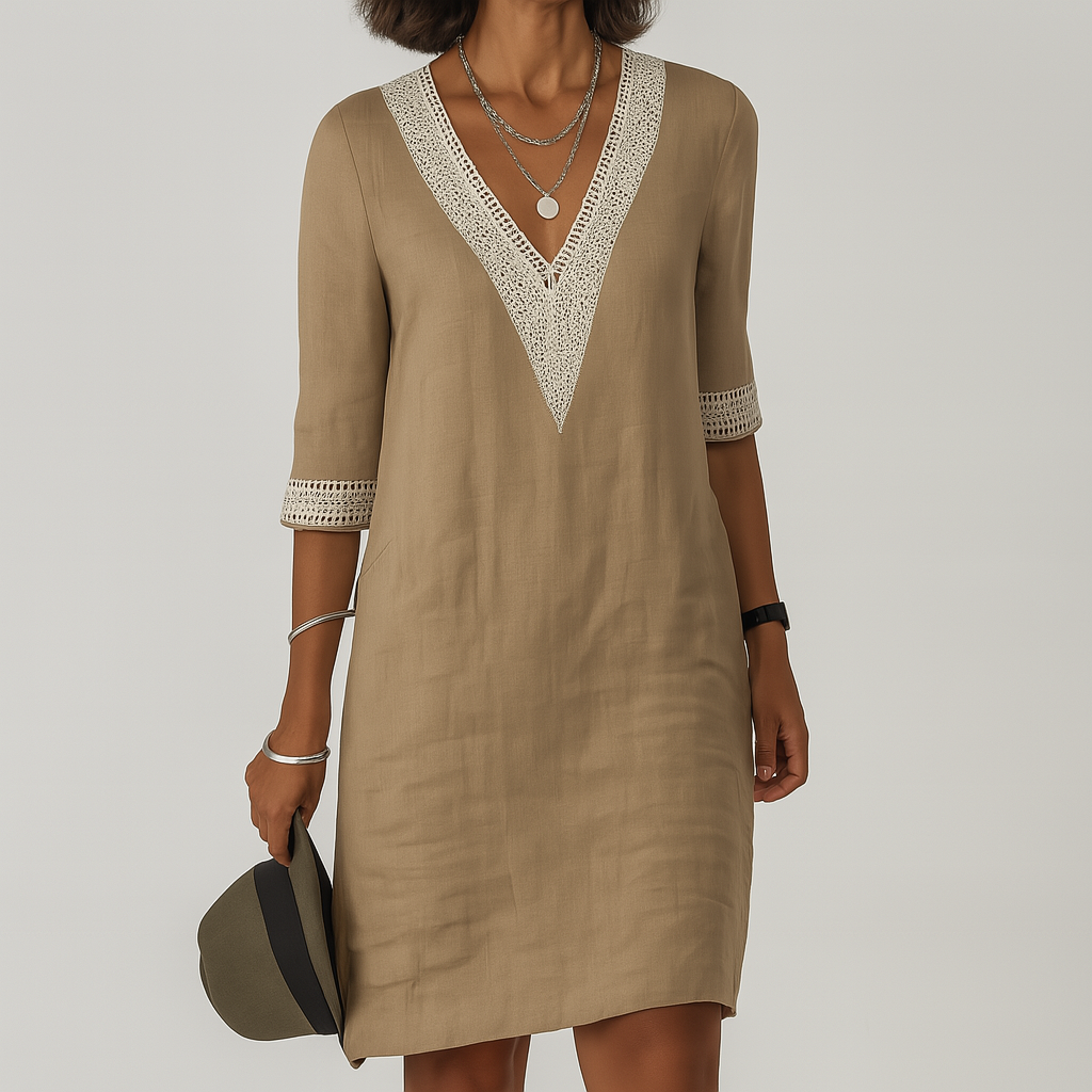 Elena | Lightweight Linen Dress for Effortless Summer Comfort
