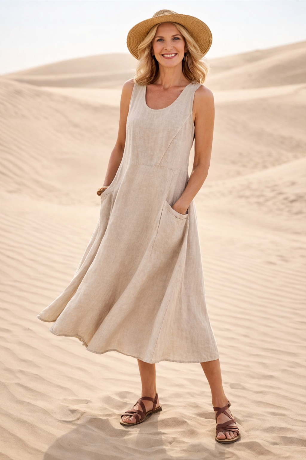 Luna | Comfortable A-Line Midi Dress for Everyday Wear