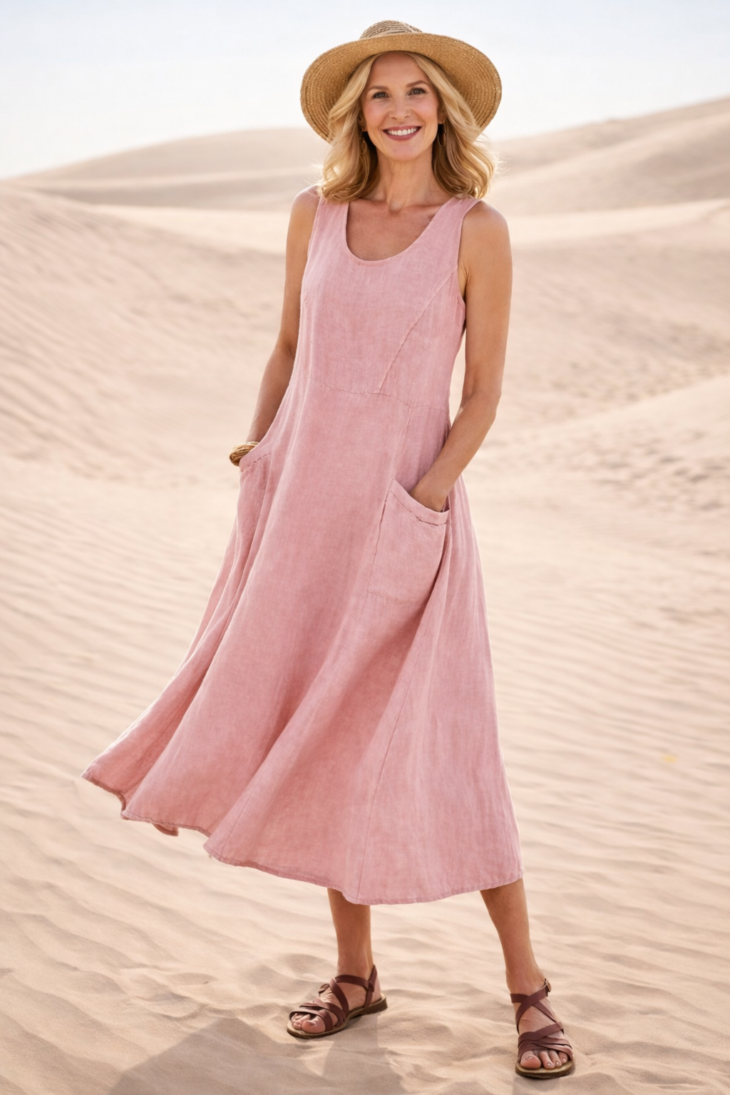 Luna | Comfortable A-Line Midi Dress for Everyday Wear