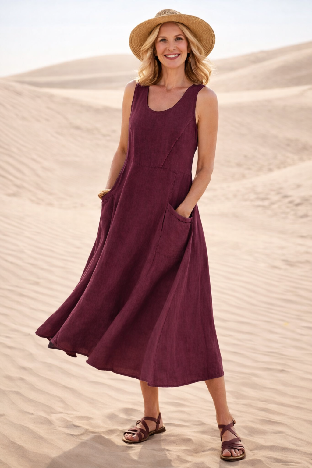 Luna | Comfortable A-Line Midi Dress for Everyday Wear