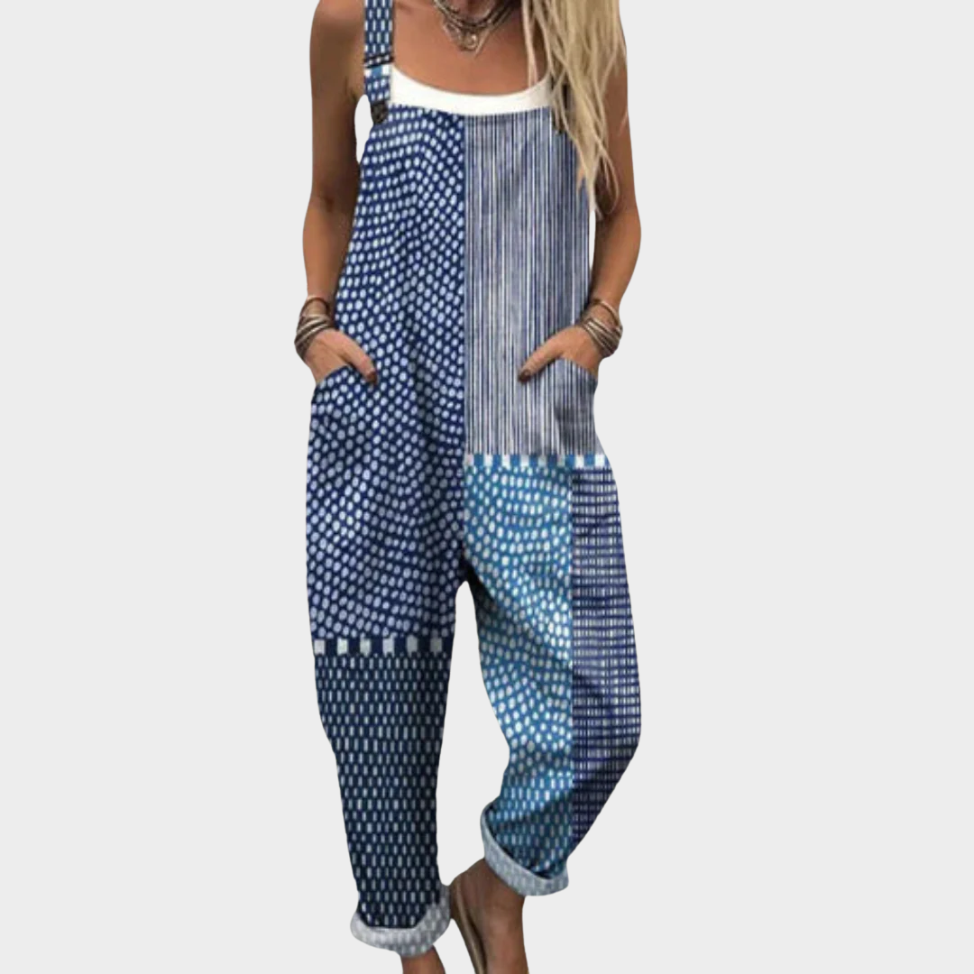 Naomi | Patchwork Print Overalls for Relaxed Everyday Comfort