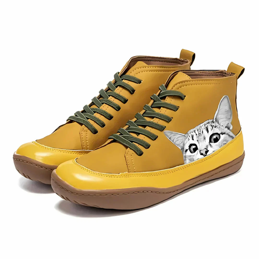 Katherine | Leather Ankle Boots for Cat Lovers