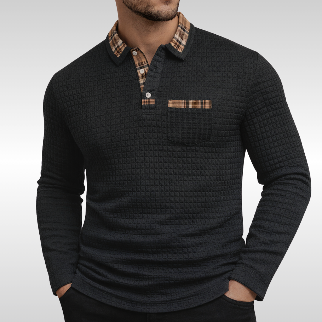 Owen | Smart Waffle-Knit Polo for Comfortable Everyday Wear