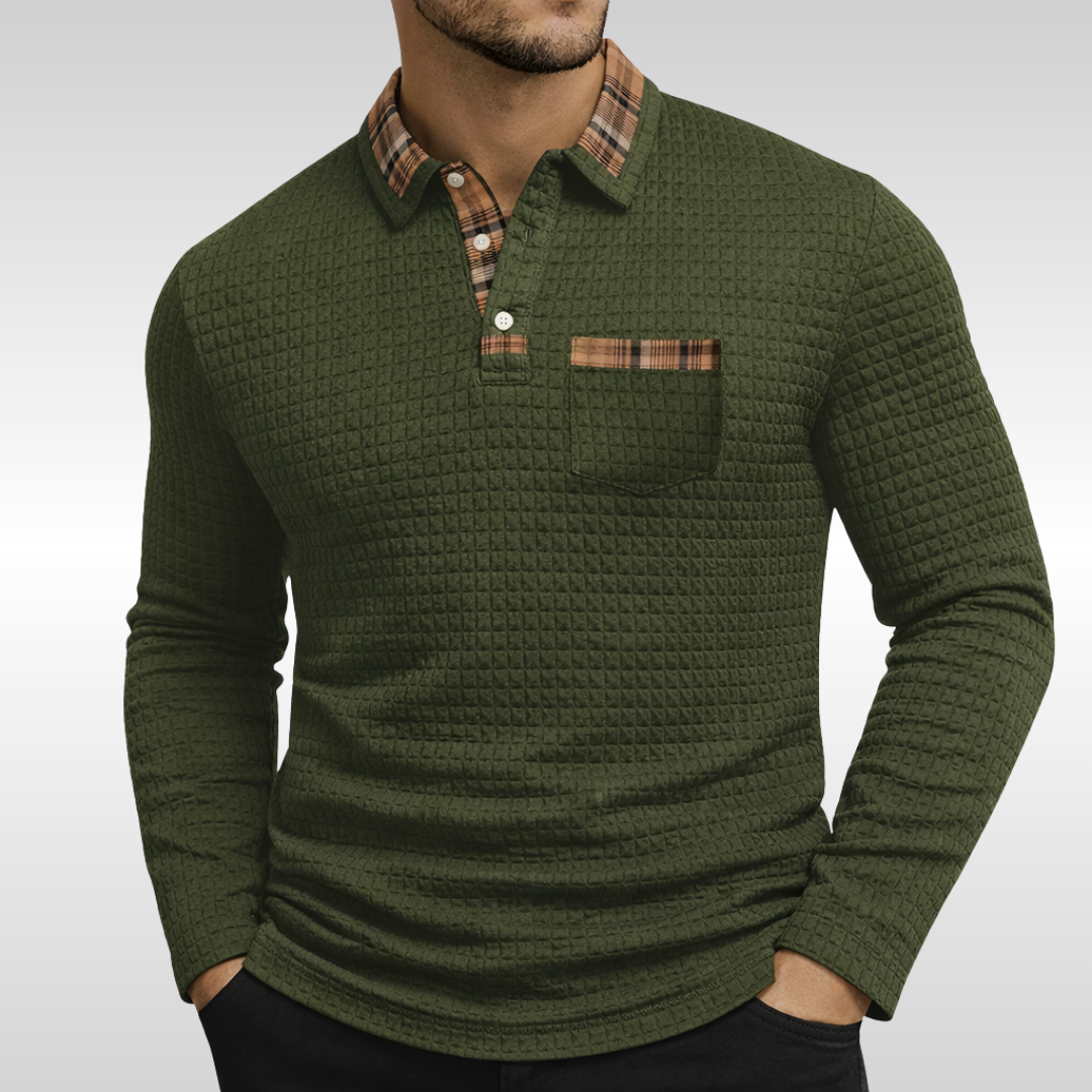 Owen | Smart Waffle-Knit Polo for Comfortable Everyday Wear