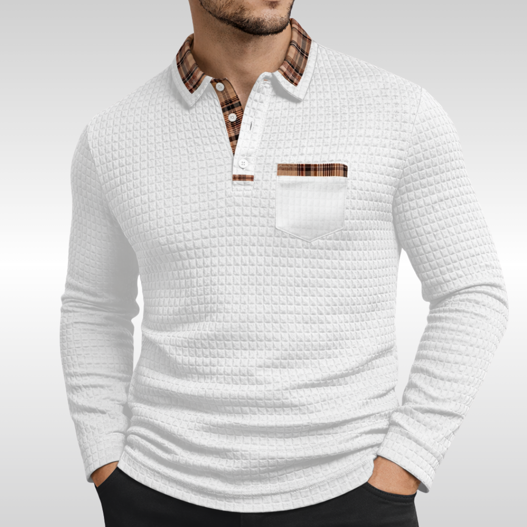 Owen | Smart Waffle-Knit Polo for Comfortable Everyday Wear
