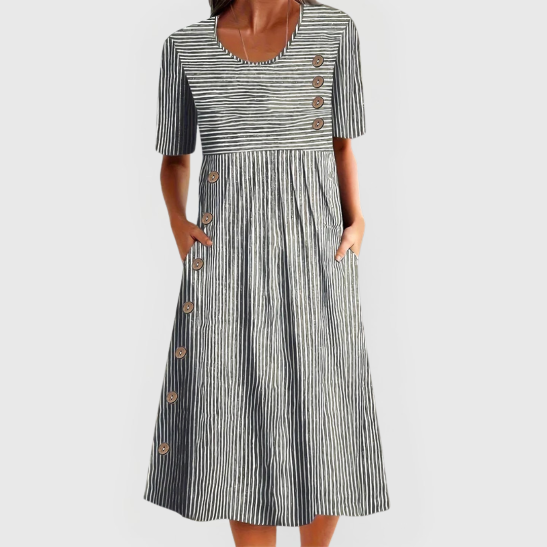 Wanda | Striped Midi Dress for Comfortable Everyday Wear