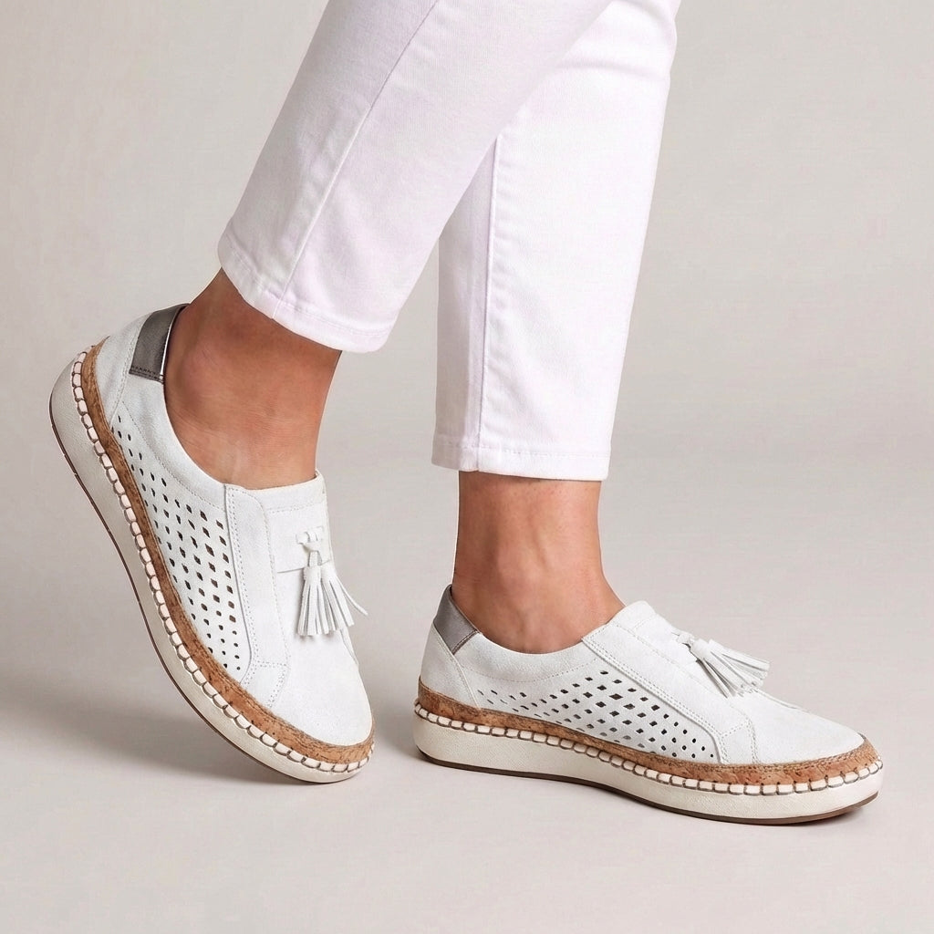 Elena | Orthopedic Suede Tassel Slip-On Loafers