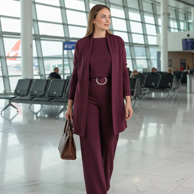 ⏳Limited Time Special Offer⏰Elegant 3-Piece Set Including Long Cardigan, Top, and Pants💞