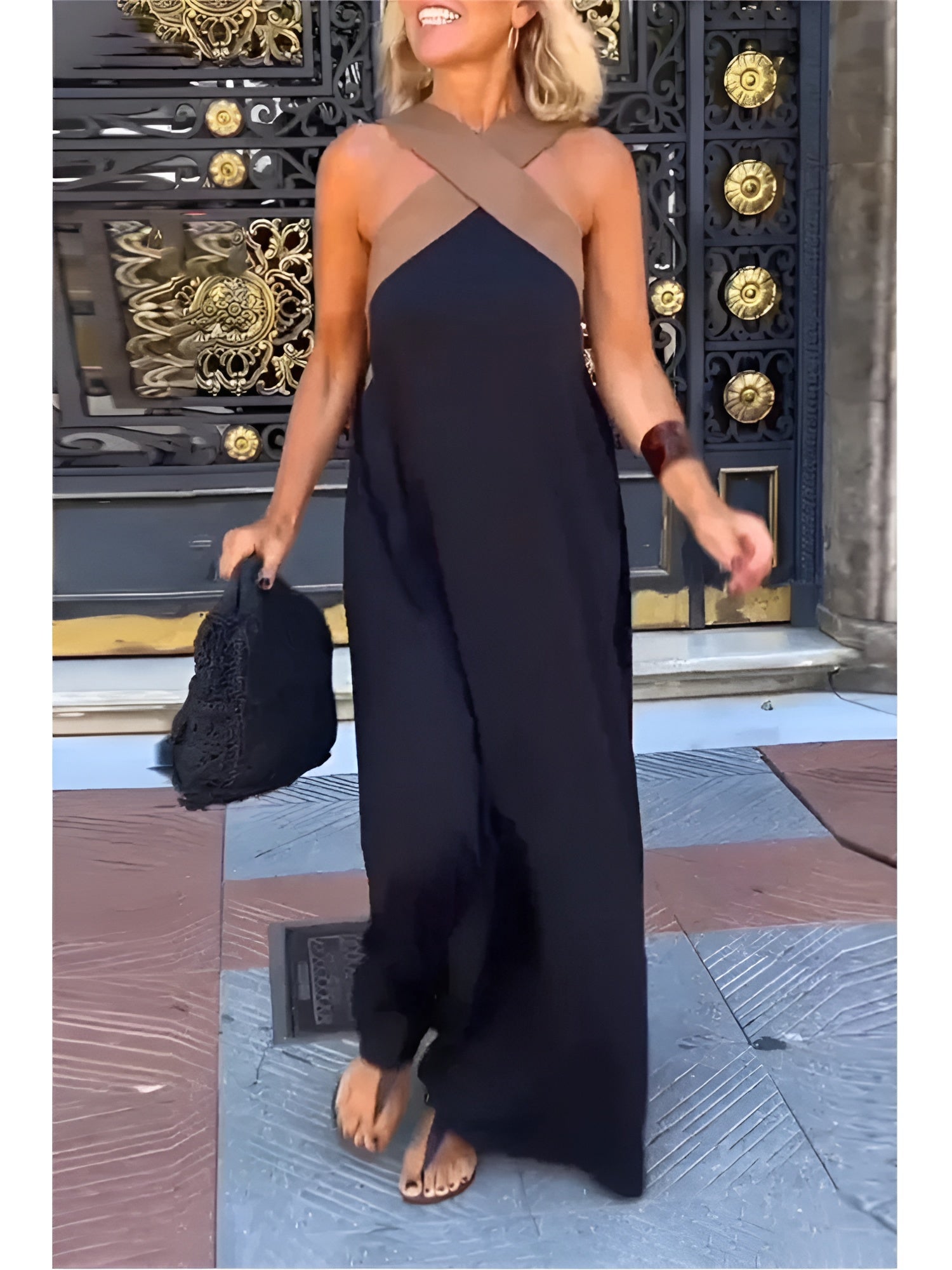 DELPHINE | Crossed Neckline Summer Dress