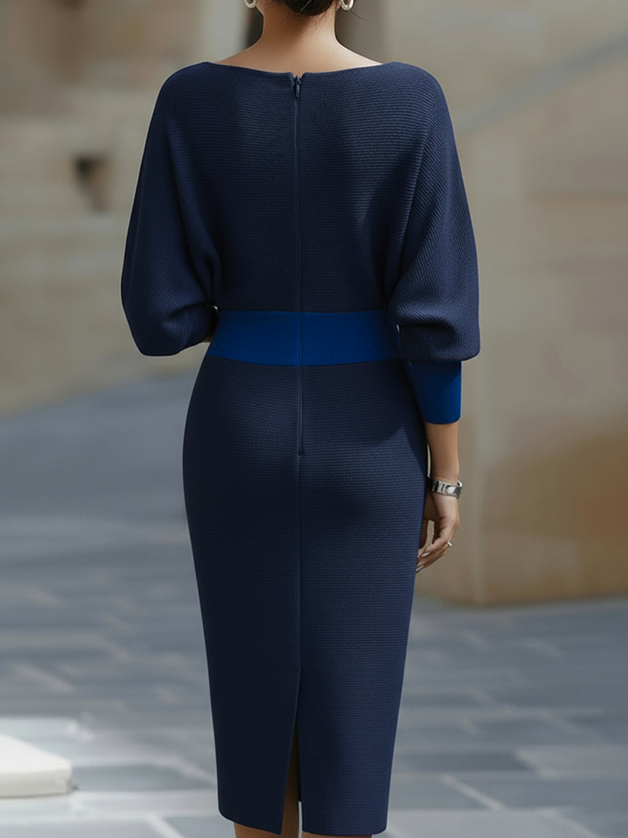 Lydia | Draped Batwing Midi Dress for Elegant Everyday Comfort